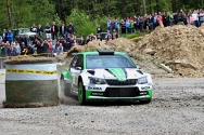 Rallye Český Krumlov: Tovární Škoda Fabia R5 na Lipně